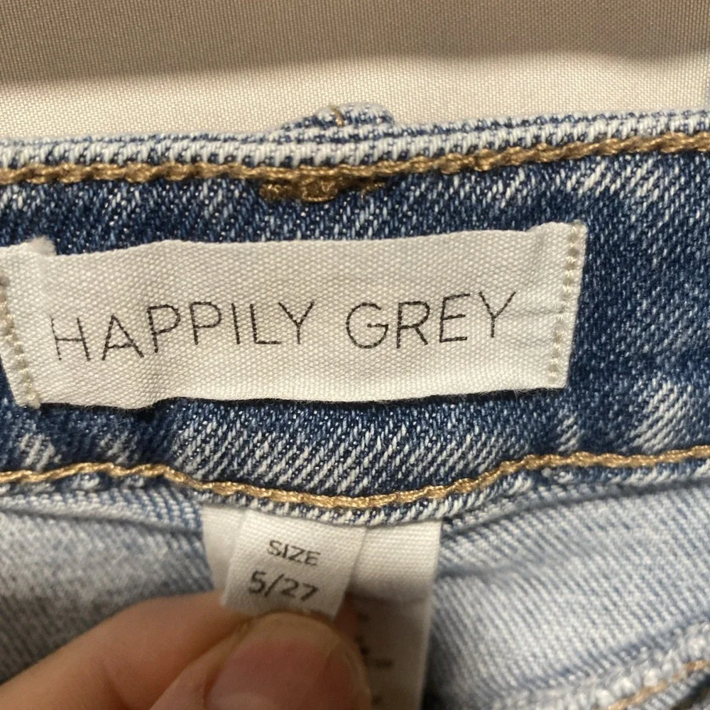 Happily Grey Cutoff Festival High Rise Jean Shorts Size 5/27 Cotton